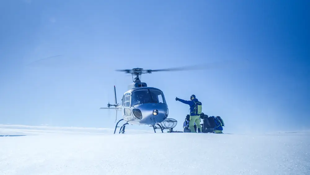 Helicopter on the mountain